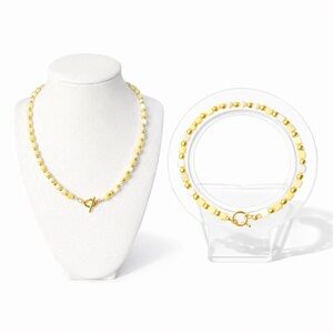 Yellow Jade and Pearl Jewelry Set
